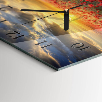 Square wall clock Poppy Field