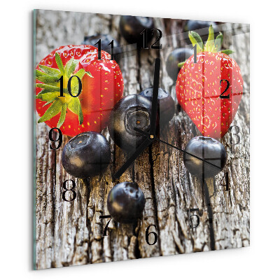Square wall clock Blueberries