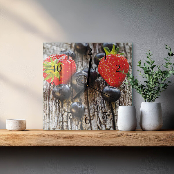 Square wall clock Blueberries
