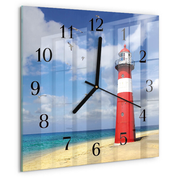 Square wall clock Lighthouse