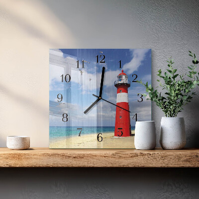 Square wall clock Lighthouse