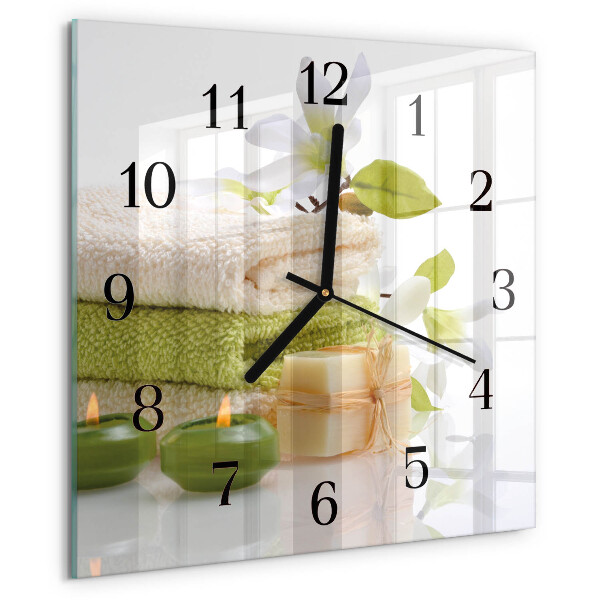 Square wall clock Spa soap