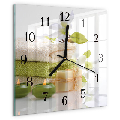 Square wall clock Spa soap