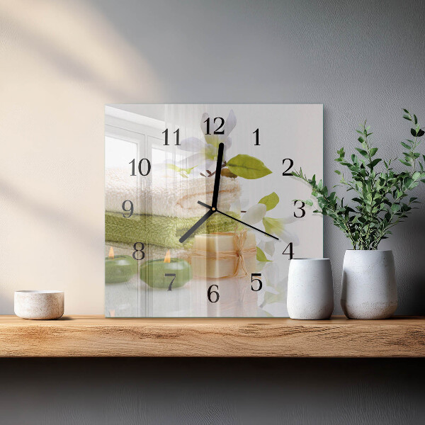 Square wall clock Spa soap