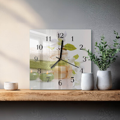 Square wall clock Spa soap