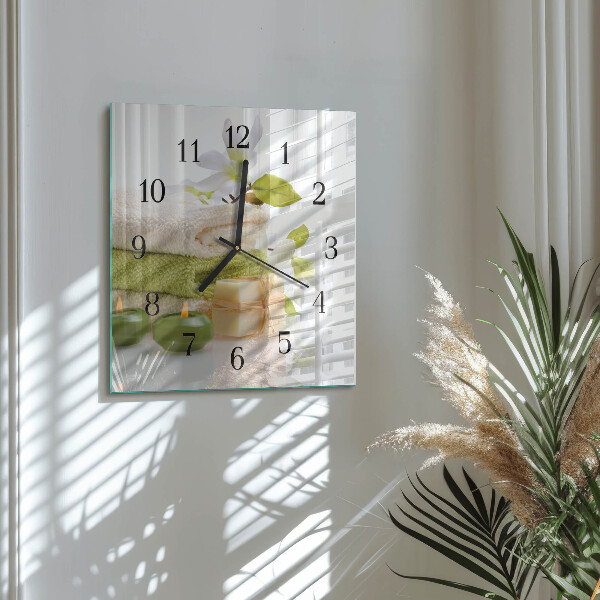Square wall clock Spa soap
