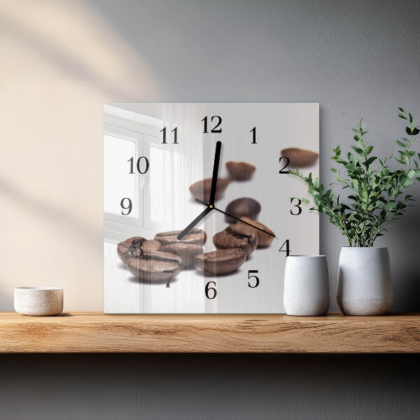Square wall clock Coffee Beans