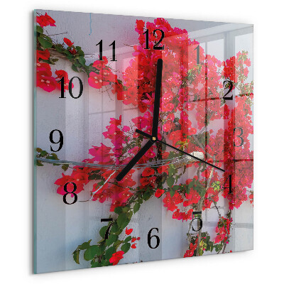 Square wall clock Flowers