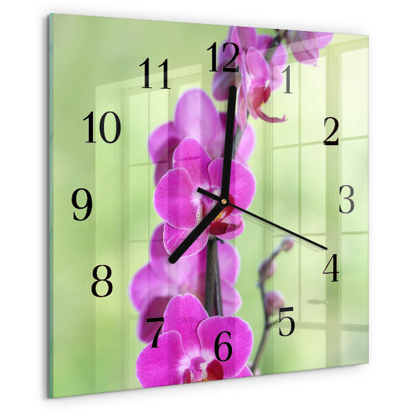 Square wall clock Orchid