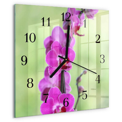Square wall clock Orchid