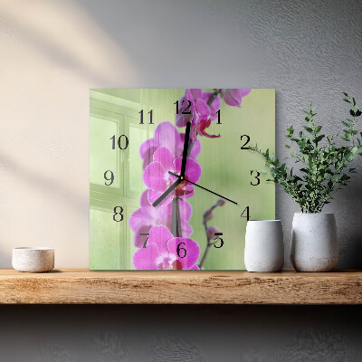 Square wall clock Orchid