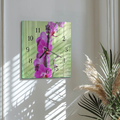 Square wall clock Orchid