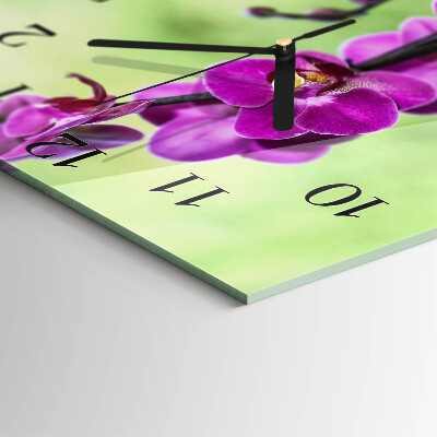 Square wall clock Orchid
