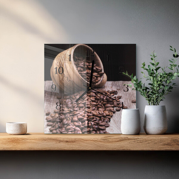 Square wall clock Coffee Beans