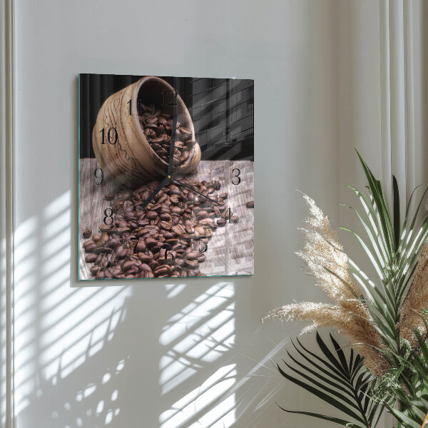 Square wall clock Coffee Beans