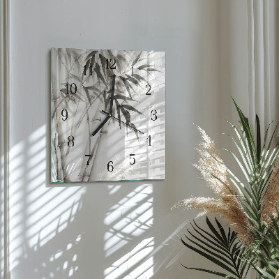 Square wall clock Bamboo