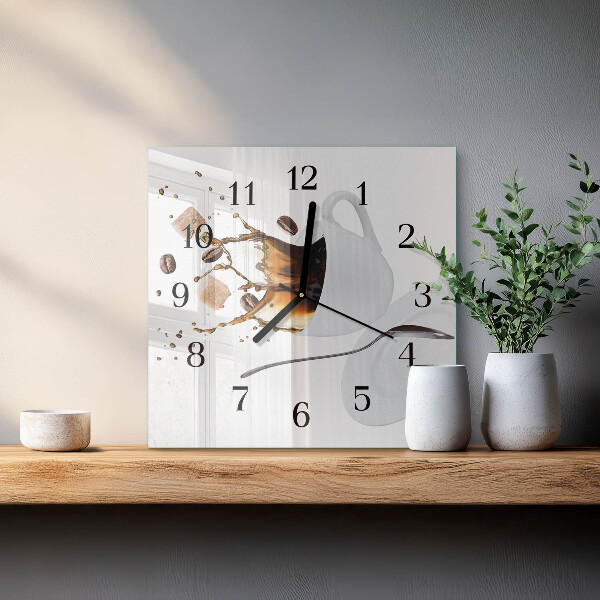 Square wall clock Cup