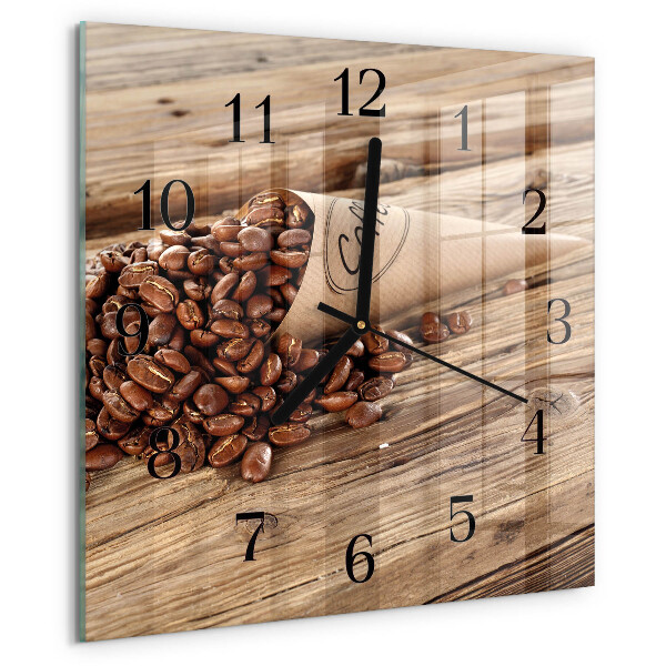 Square wall clock Coffee Beans