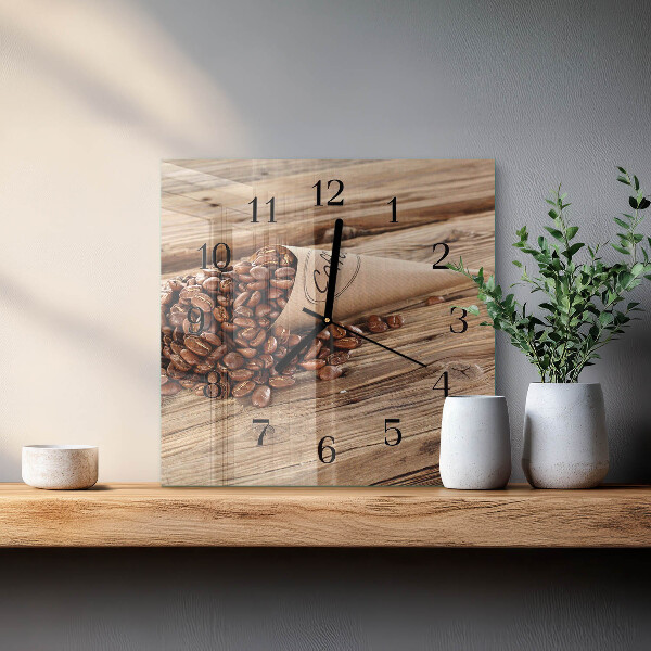 Square wall clock Coffee Beans
