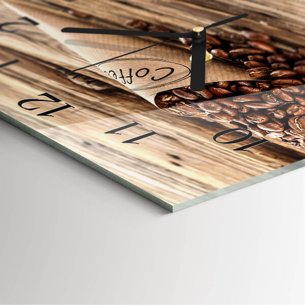 Square wall clock Coffee Beans