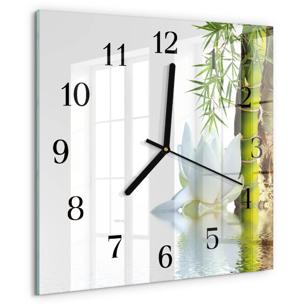 Square wall clock Bamboo