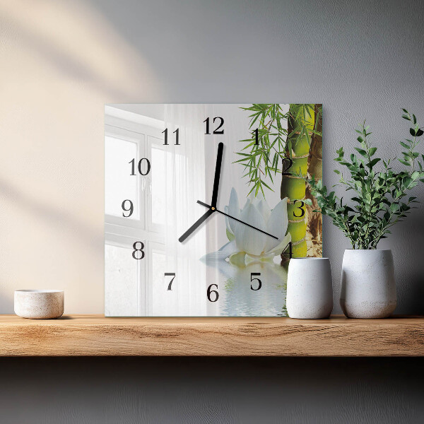 Square wall clock Bamboo