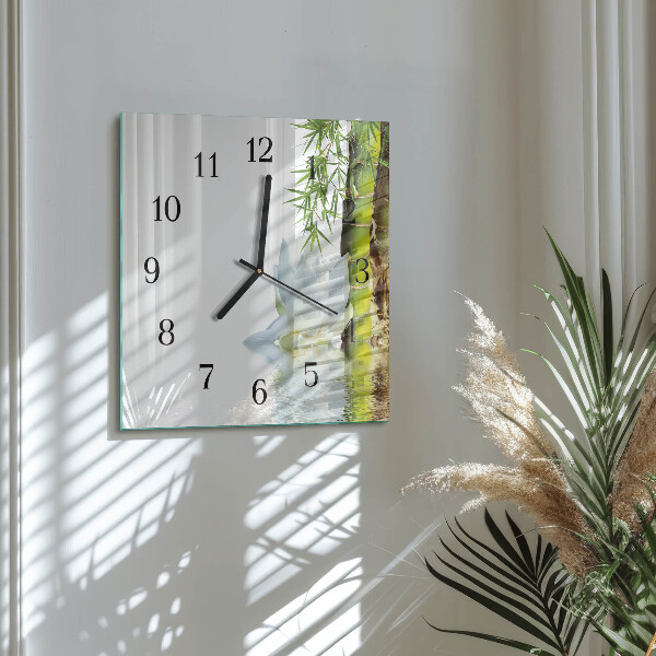 Square wall clock Bamboo