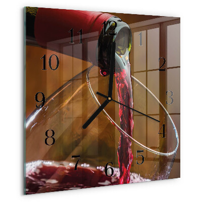 Square wall clock Wine