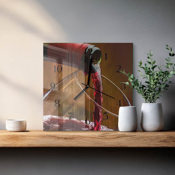 Square wall clock Wine