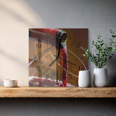 Square wall clock Wine