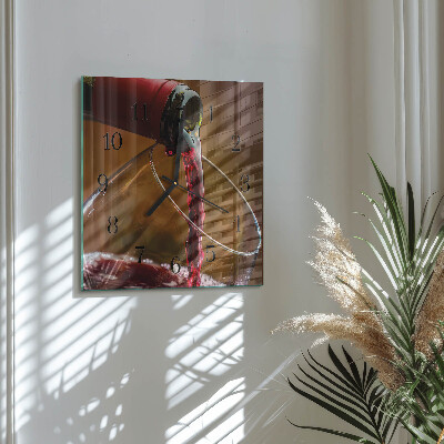 Square wall clock Wine