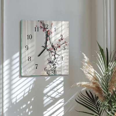 Square wall clock Flowers