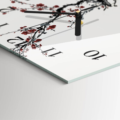 Square wall clock Flowers
