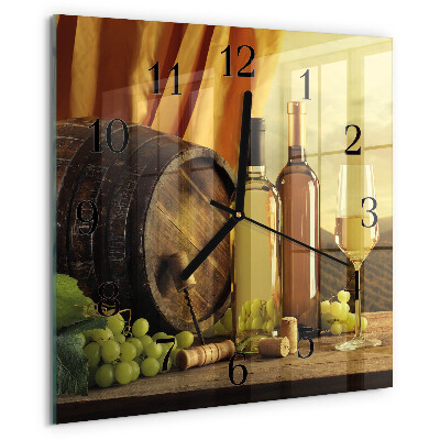 Square wall clock Wine Barrel
