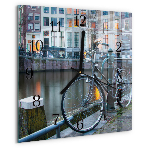 Square wall clock Bicycle