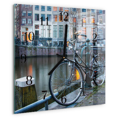 Square wall clock Bicycle