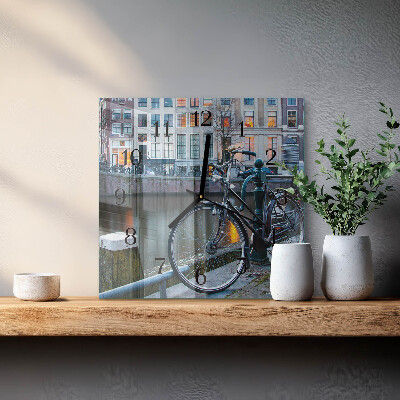 Square wall clock Bicycle