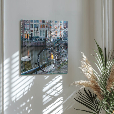 Square wall clock Bicycle