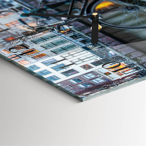 Square wall clock Bicycle