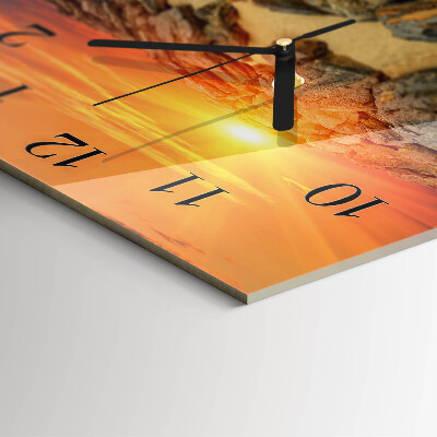Square wall clock Sunset