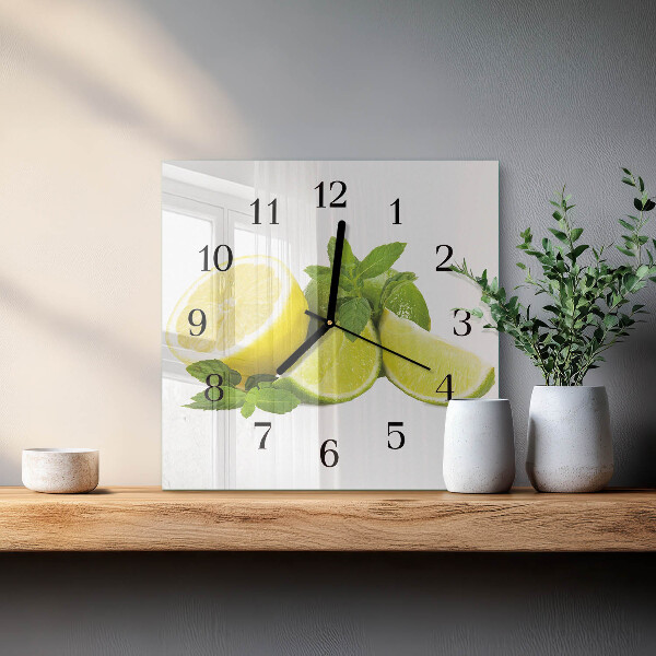 Square wall clock Lemon Mint