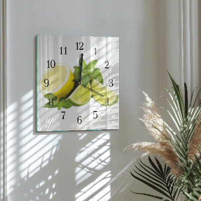 Square wall clock Lemon Mint