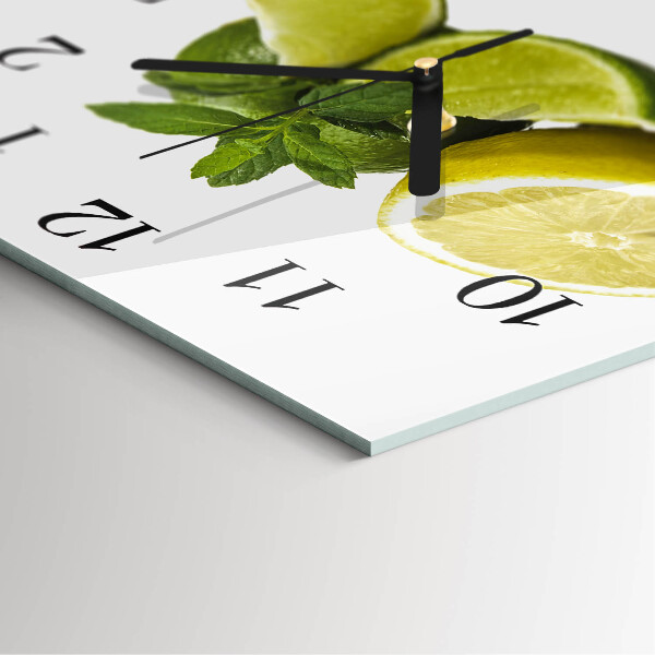 Square wall clock Lemon Mint