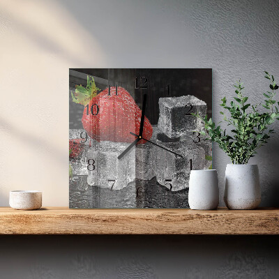 Square wall clock Strawberry Ice Cream