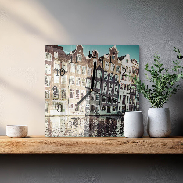 Square wall clock Houses