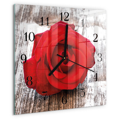 Square wall clock Rose