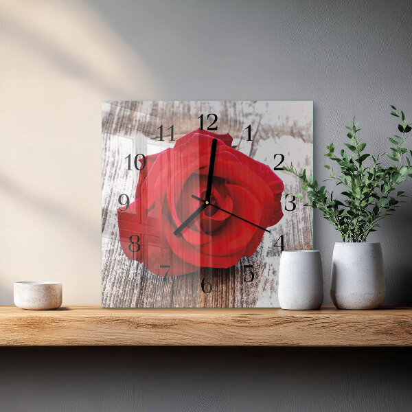 Square wall clock Rose