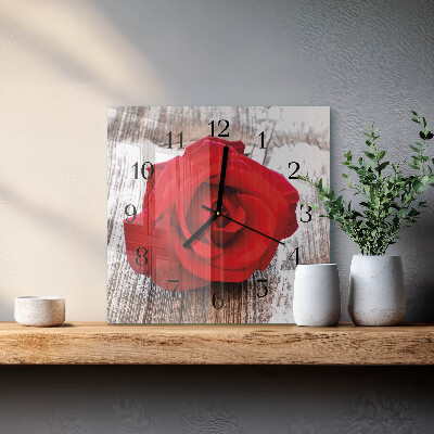 Square wall clock Rose