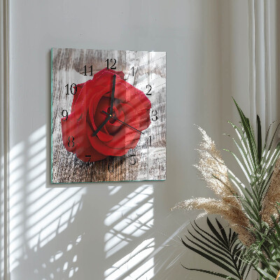 Square wall clock Rose