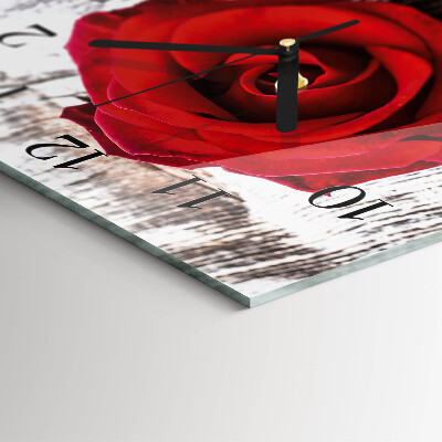 Square wall clock Rose